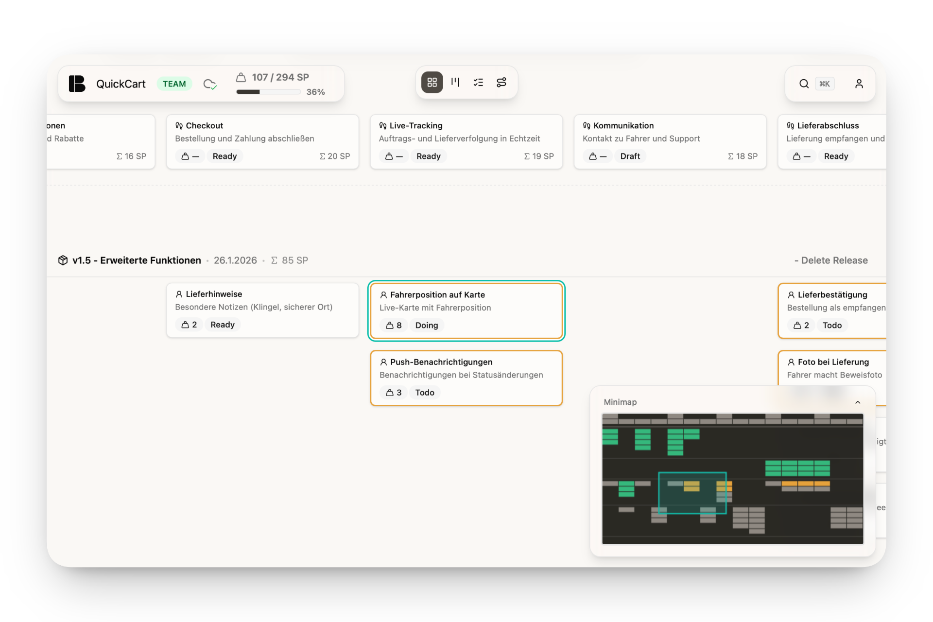 Betterplan Story Map Interface