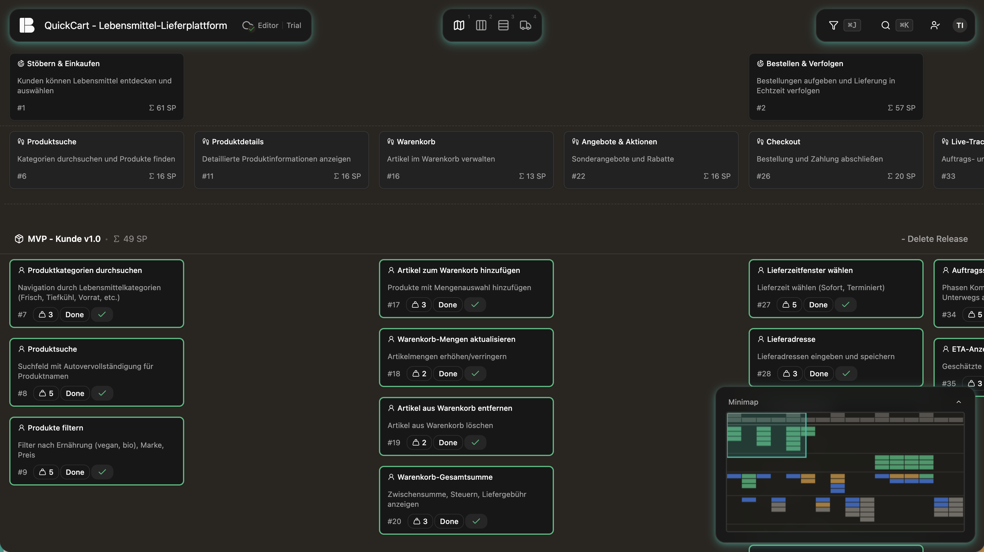 Die Story Map in Betterplan